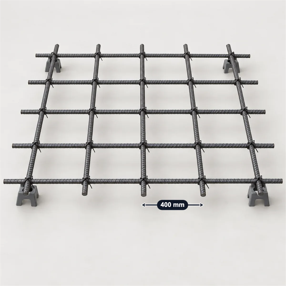 10M rebar (CSA G30.18) with its usual width, depth and height marked