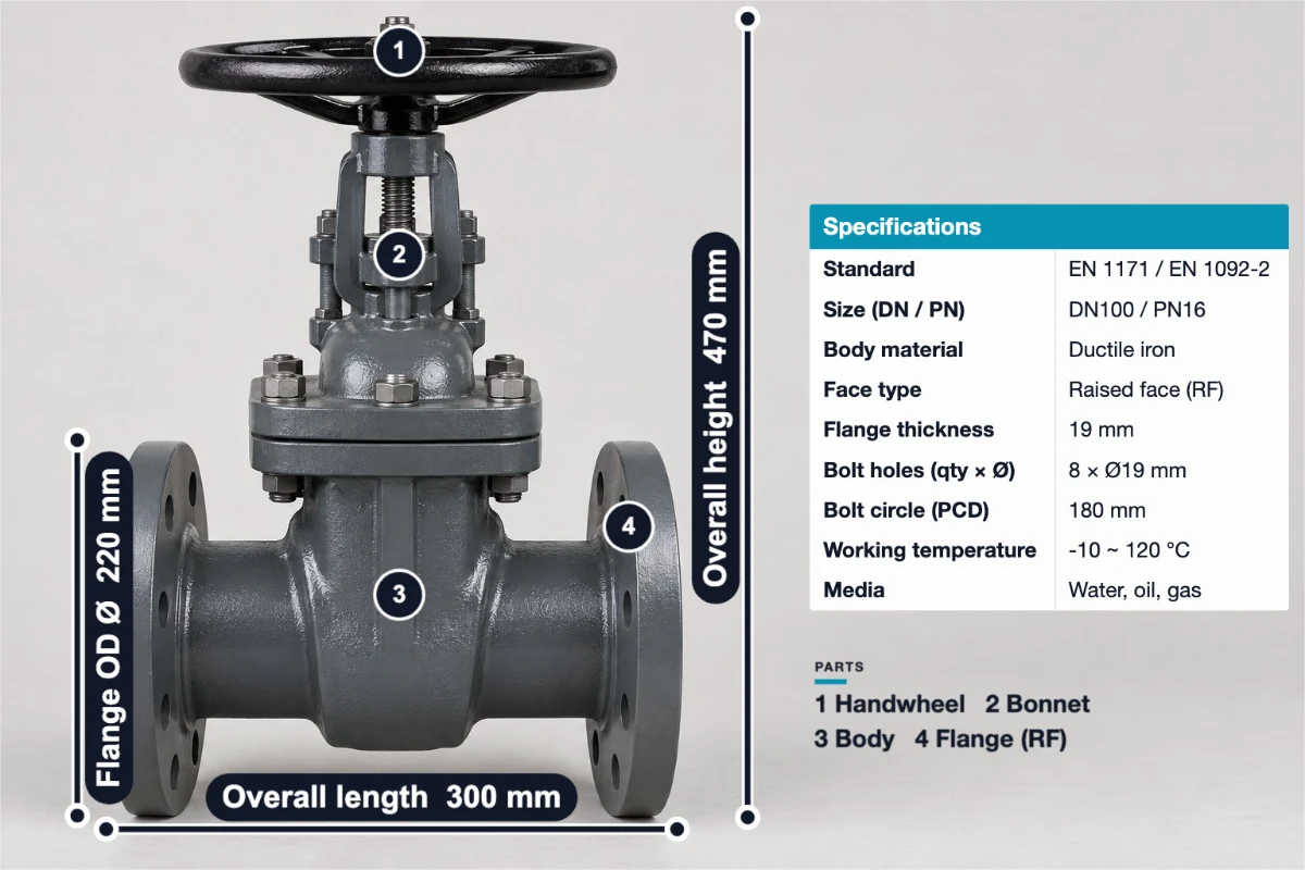 Product photo with dimensions marked in SizeMarker — Sheet metal gauge converter