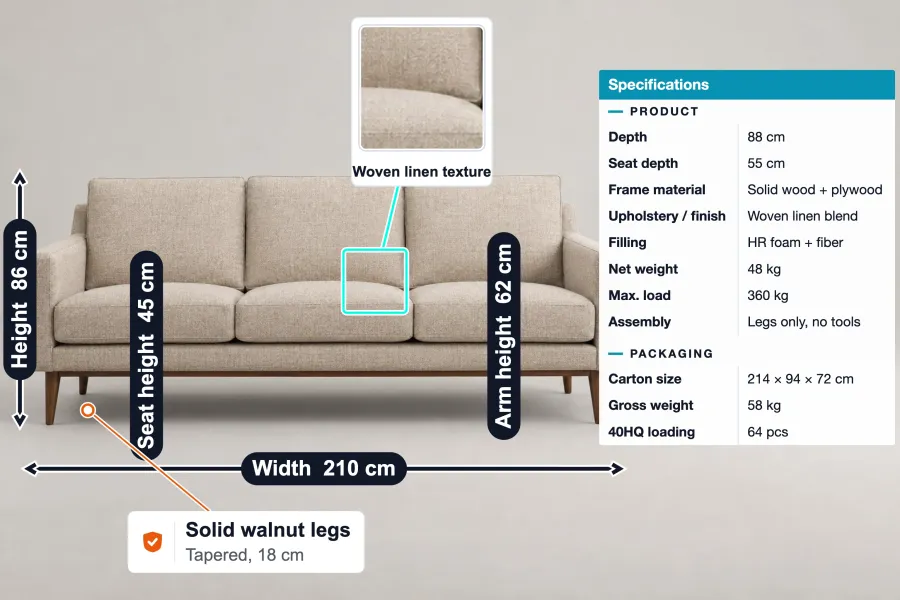 Sofa annotation template